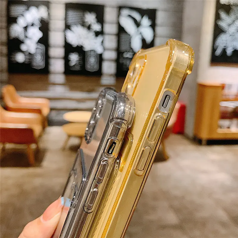 Card Bag Holder Clear Phone Case For iPhone 11 12 13 14 15 Pro Max XR X XS SE 2020 7 8 Plus Soft Shockproof Bumper Back Cover