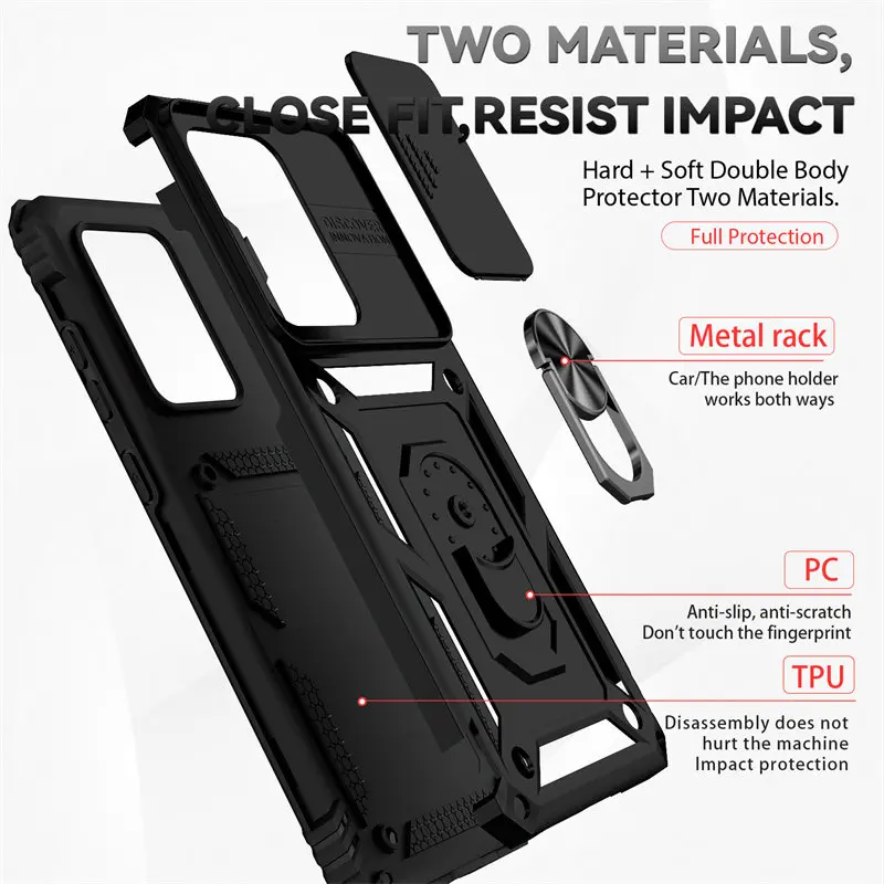 For Samsung Galaxy S20 Ultra Case Heavy Duty Shockproof Slide Lens Protector Multi Function Armor Cover for Samsung S20Ultra 5G