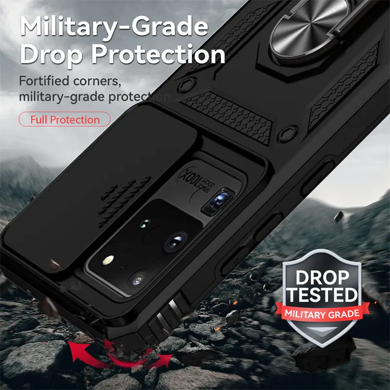 For Samsung Galaxy S20 Ultra Case Heavy Duty Shockproof Slide Lens Protector Multi Function Armor Cover for Samsung S20Ultra 5G