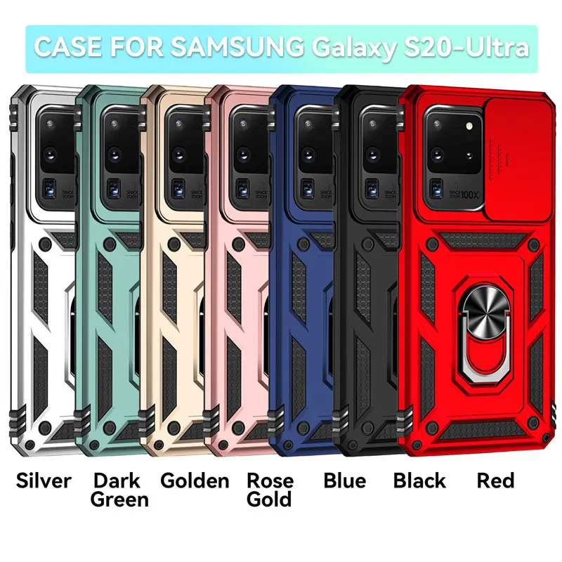 For Samsung Galaxy S20 Ultra Case Heavy Duty Shockproof Slide Lens Protector Multi Function Armor Cover for Samsung S20Ultra 5G