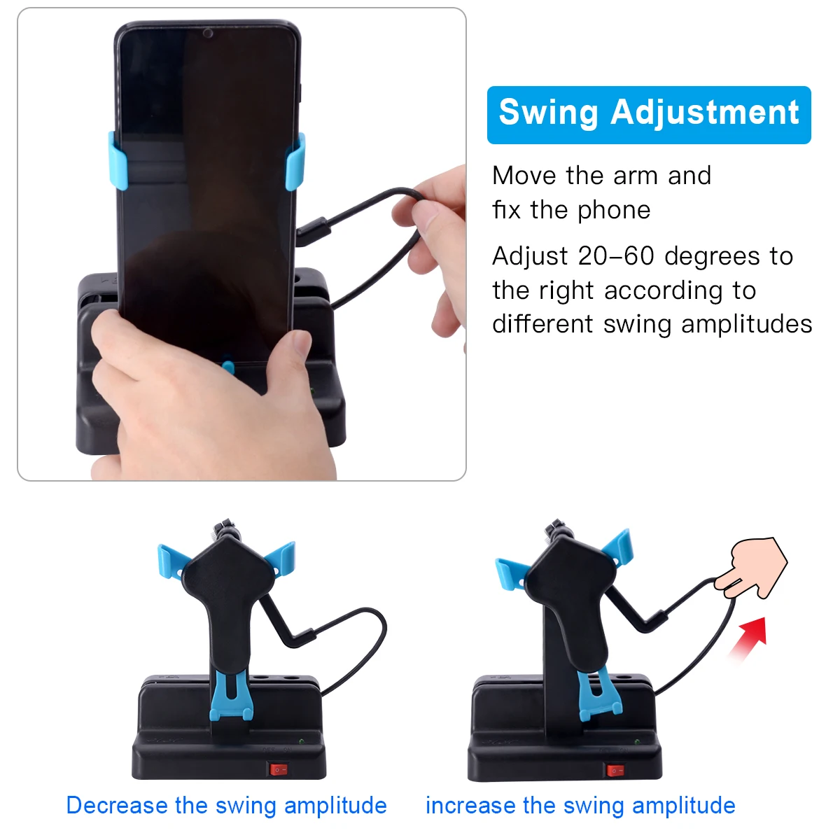Lefon Phone Shaker Walking Swing Pedometer Left Right Shake Steps Counter for Pokemon Go Google Fit Automatic Walking or Holder