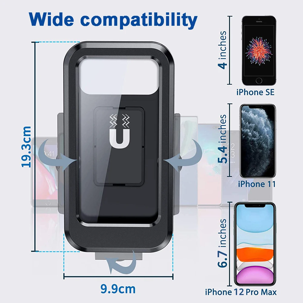 Waterproof Bicycle Phone Holder Motorcycle Bike Handlebar Cellphone Mount Cycling Phone Stand for MTB Scooter Motorbike