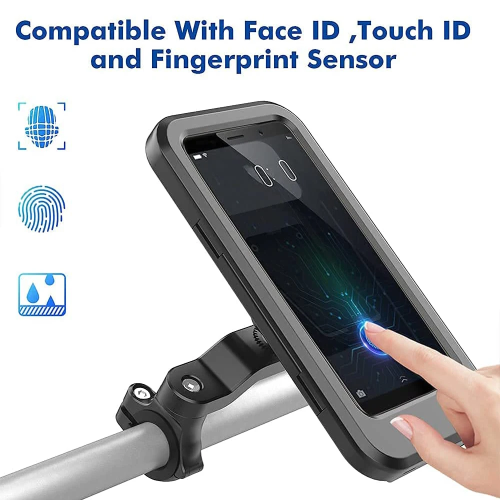 Waterproof Bicycle Phone Holder Motorcycle Bike Handlebar Cellphone Mount Cycling Phone Stand for MTB Scooter Motorbike