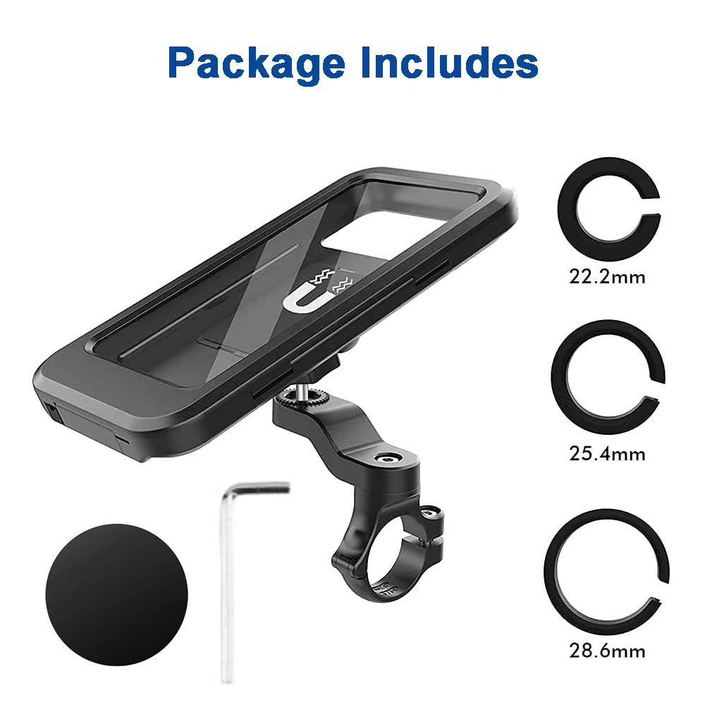 Waterproof Bicycle Phone Holder Motorcycle Bike Handlebar Cellphone Mount Cycling Phone Stand for MTB Scooter Motorbike