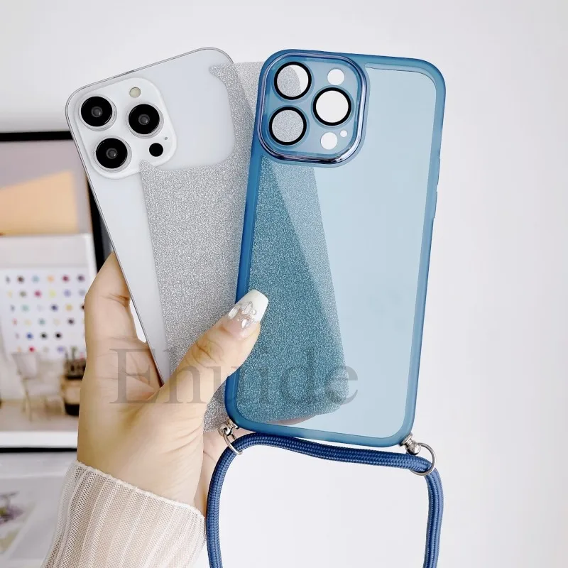 Luxury Crossbody Strap Neck Lanyard Case for Xiaomi Mi 17T 14T 15T Pro POCO F9 X8 X7 X6 Redmi 17 15 Lens Protect Glitter Cover