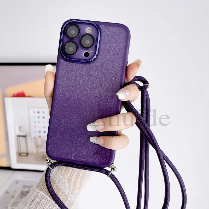 Luxury Crossbody Strap Neck Lanyard Case for Xiaomi Mi 17T 14T 15T Pro POCO F9 X8 X7 X6 Redmi 17 15 Lens Protect Glitter Cover