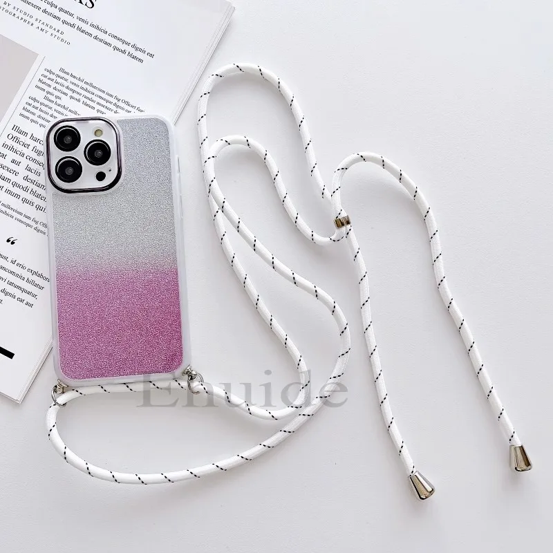 Luxury Crossbody Strap Neck Lanyard Case for Xiaomi Mi 17T 14T 15T Pro POCO F9 X8 X7 X6 Redmi 17 15 Lens Protect Glitter Cover