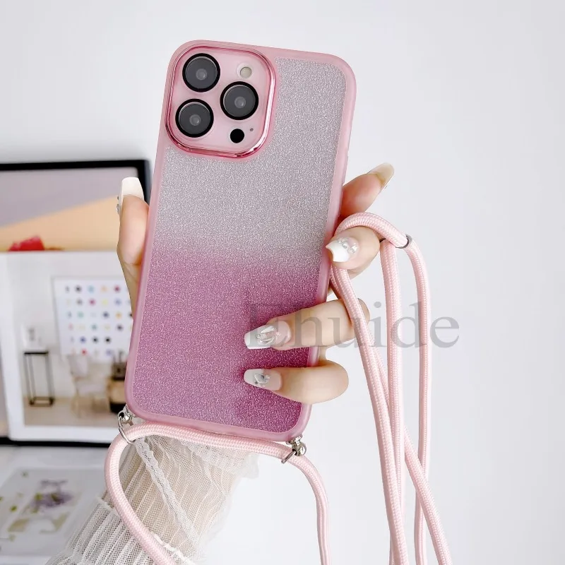 Luxury Crossbody Strap Neck Lanyard Case for Xiaomi Mi 17T 14T 15T Pro POCO F9 X8 X7 X6 Redmi 17 15 Lens Protect Glitter Cover