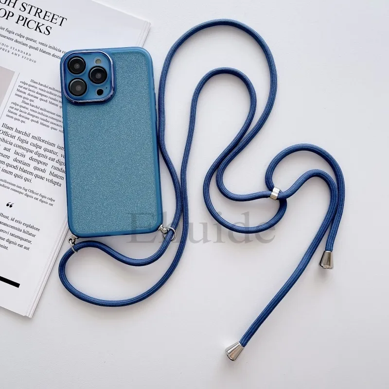 Luxury Crossbody Strap Neck Lanyard Case for Xiaomi Mi 17T 14T 15T Pro POCO F9 X8 X7 X6 Redmi 17 15 Lens Protect Glitter Cover