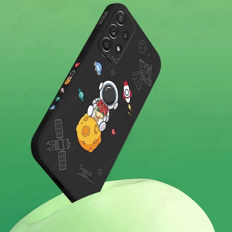 Cute Astronaut Case For Samsung Galaxy A57 A17 A37 A55 A35 A56 A15 A16 5G S26 S25 Ultra S24 S25 FE Silicone Soft Couple Cover