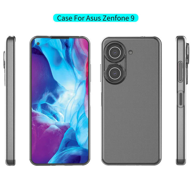 For ASUS Zenfone 9 10 Case Ultra Thin Soft TPU Transaprent Clear Phone Case For Zenfone 10 Back Cover Slim lightweight Case