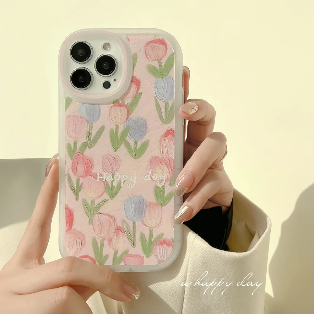 Cartoon cute for iphone15 case 11 12 14Pro max 13 Mini 7 8Plus SE 2020 XR XS X shockproof soft shell small floral case