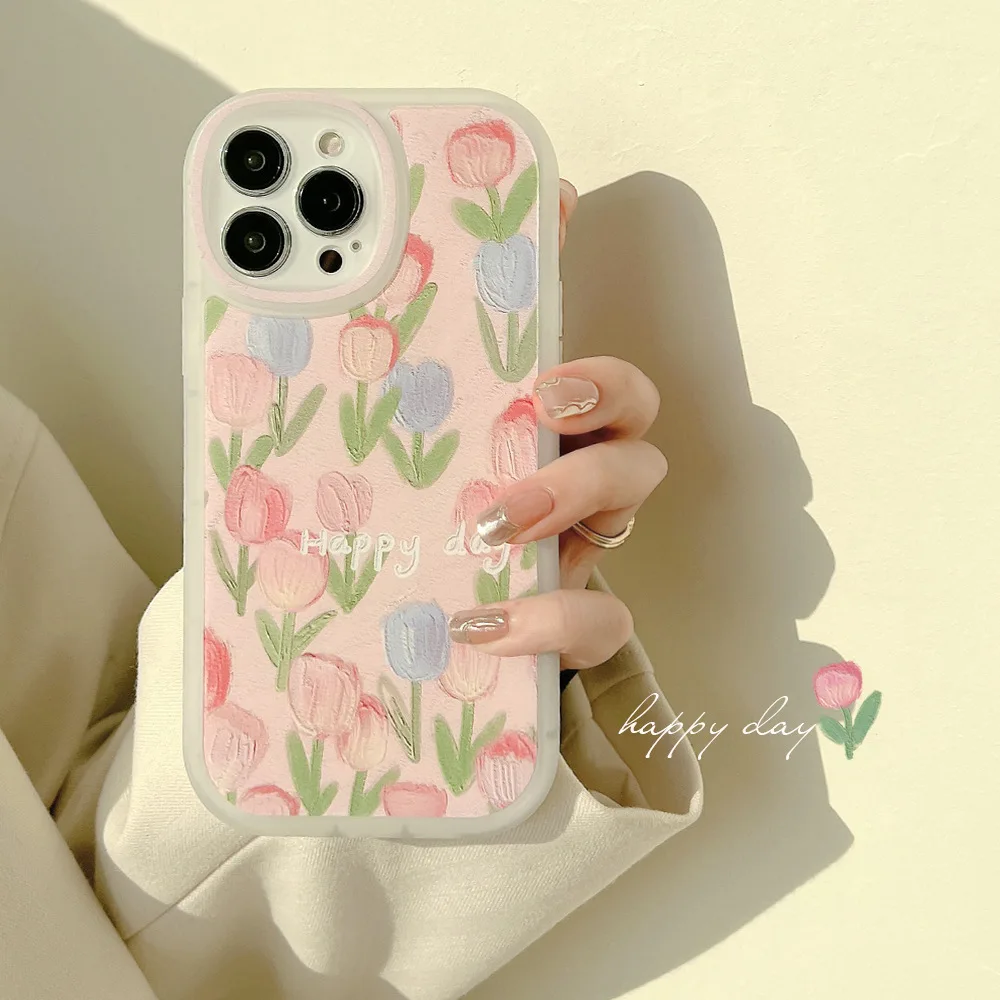 Cartoon cute for iphone15 case 11 12 14Pro max 13 Mini 7 8Plus SE 2020 XR XS X shockproof soft shell small floral case