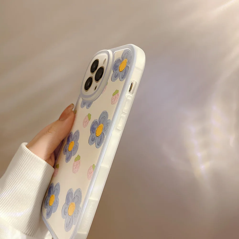 Cartoon cute for iphone15 case 11 12 14Pro max 13 Mini 7 8Plus SE 2020 XR XS X shockproof soft shell small floral case