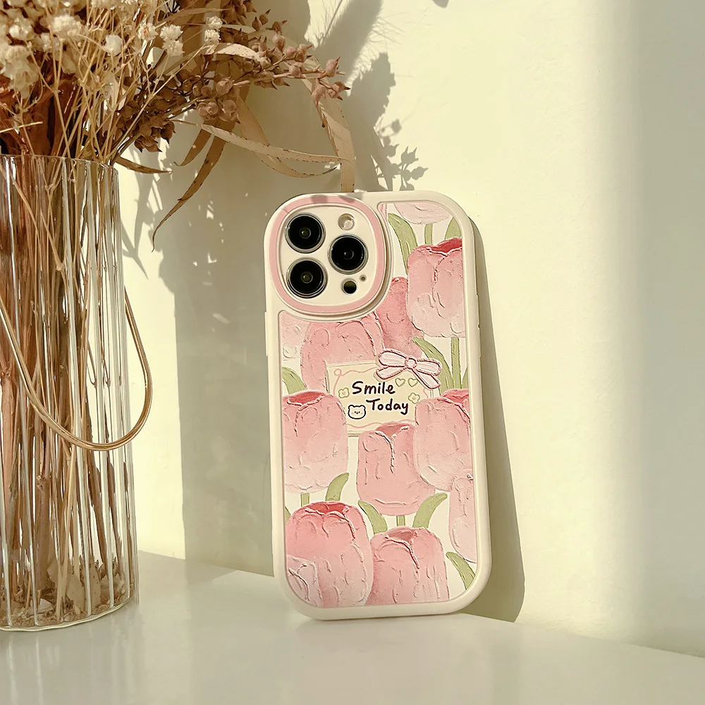 Cartoon cute for iphone15 case 11 12 14Pro max 13 Mini 7 8Plus SE 2020 XR XS X shockproof soft shell small floral case