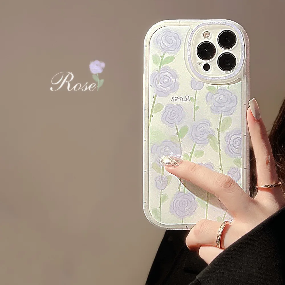 Cartoon cute for iphone15 case 11 12 14Pro max 13 Mini 7 8Plus SE 2020 XR XS X shockproof soft shell small floral case