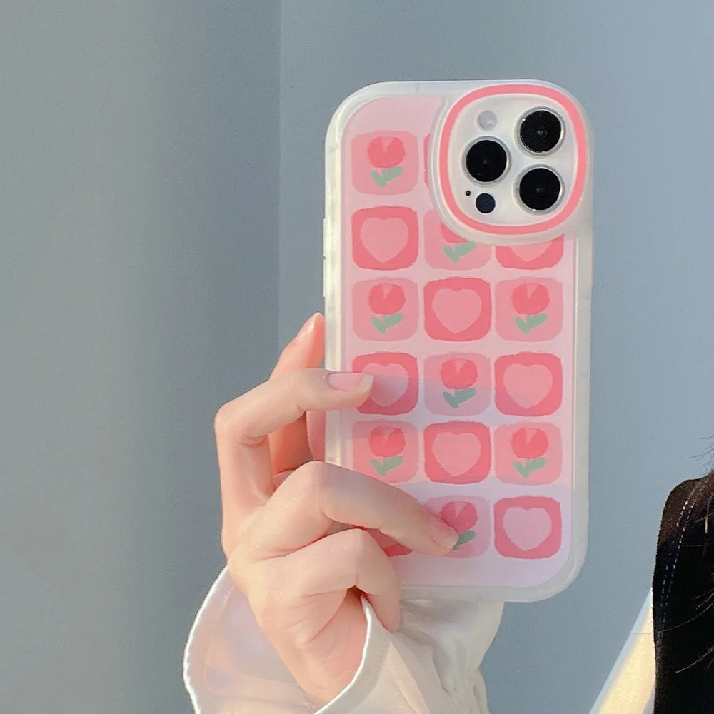 Cartoon cute for iphone15 case 11 12 14Pro max 13 Mini 7 8Plus SE 2020 XR XS X shockproof soft shell small floral case
