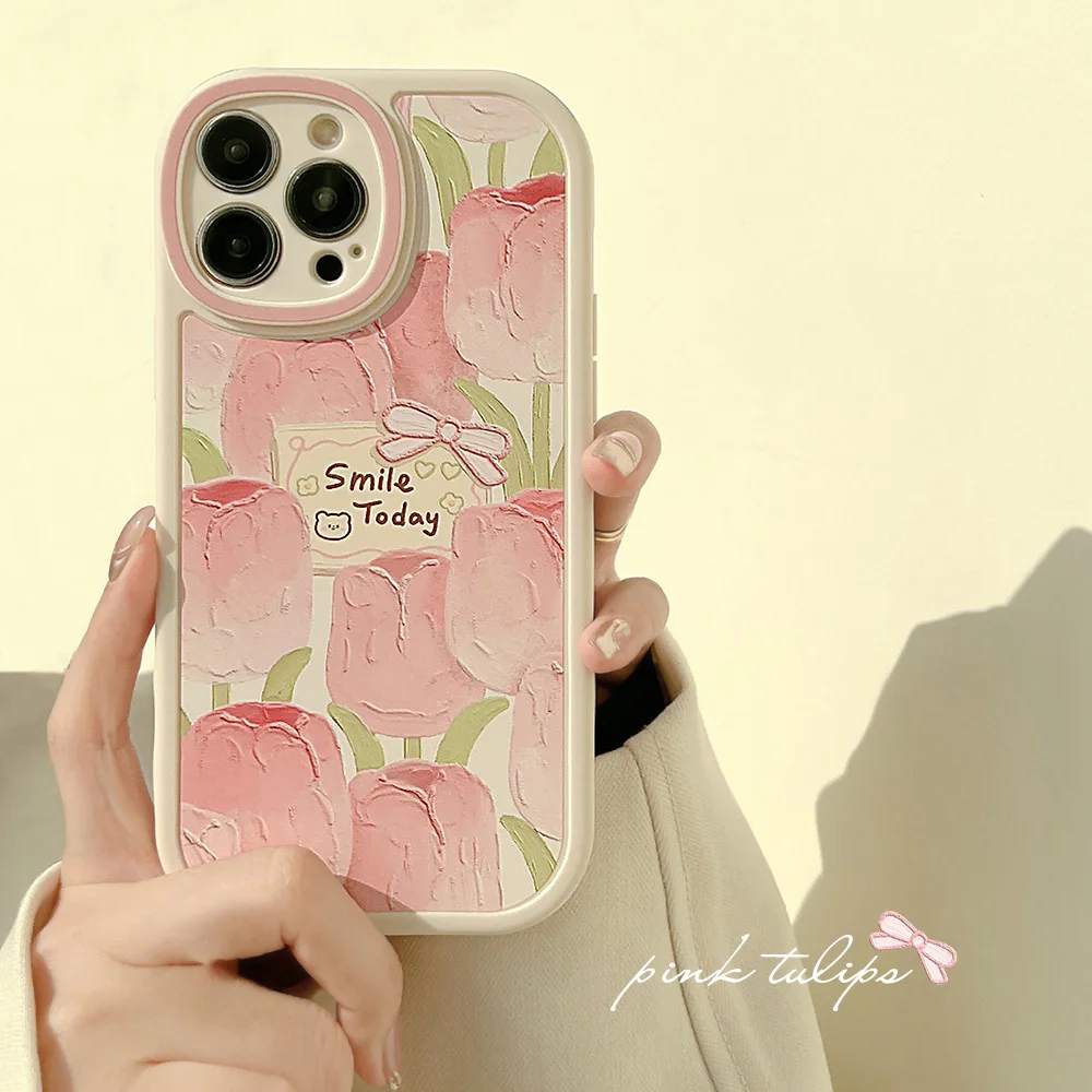 Cartoon cute for iphone15 case 11 12 14Pro max 13 Mini 7 8Plus SE 2020 XR XS X shockproof soft shell small floral case