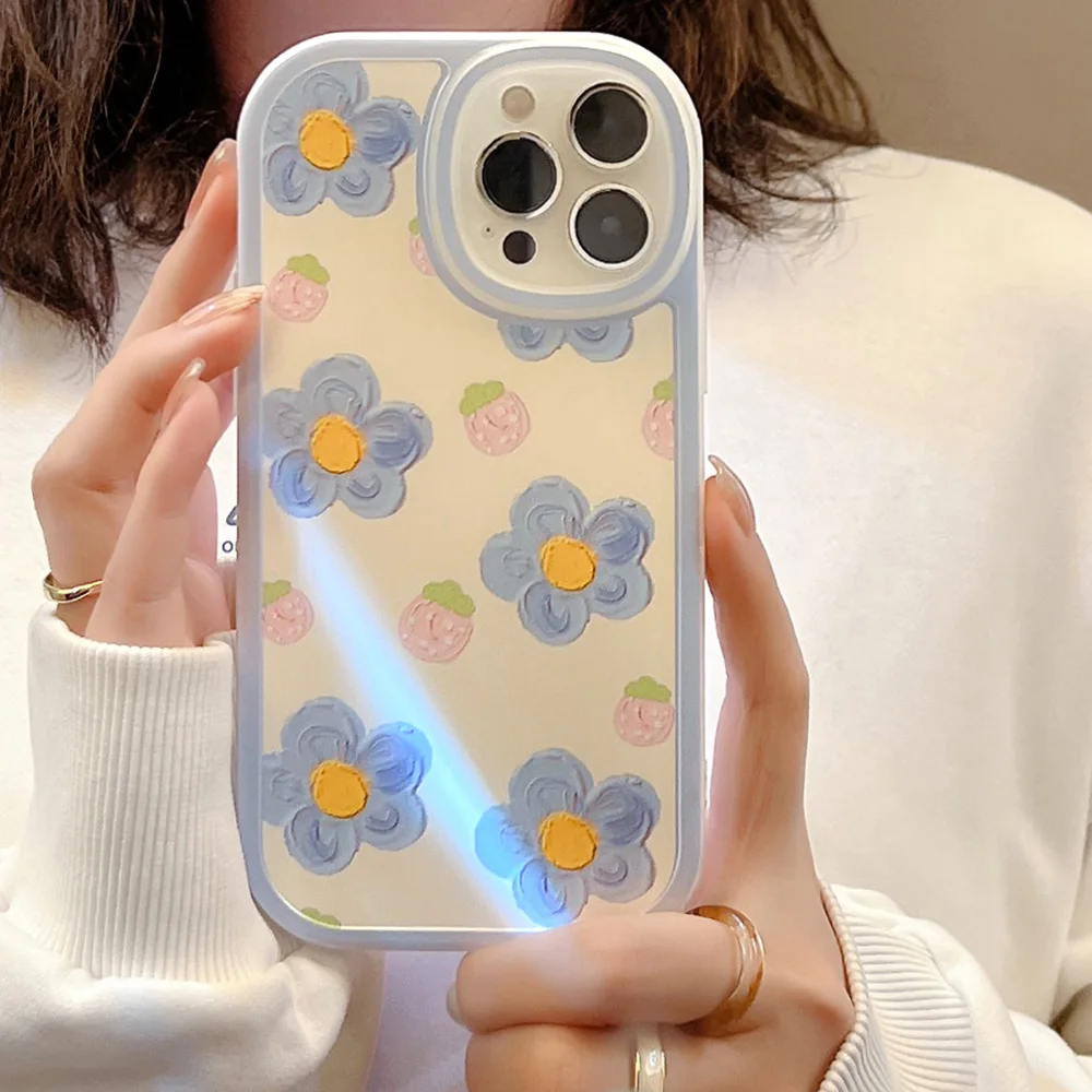 Cartoon cute for iphone15 case 11 12 14Pro max 13 Mini 7 8Plus SE 2020 XR XS X shockproof soft shell small floral case