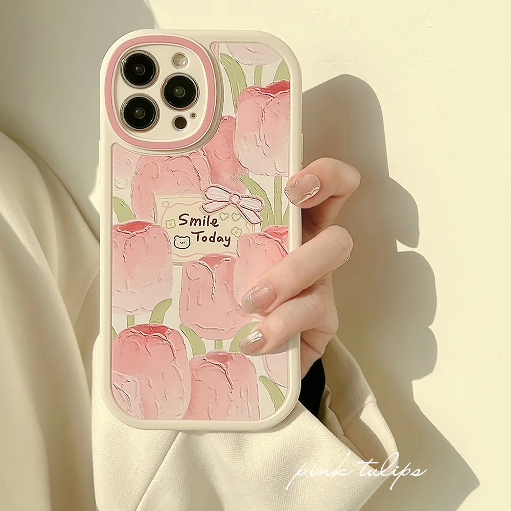 Cartoon cute for iphone15 case 11 12 14Pro max 13 Mini 7 8Plus SE 2020 XR XS X shockproof soft shell small floral case