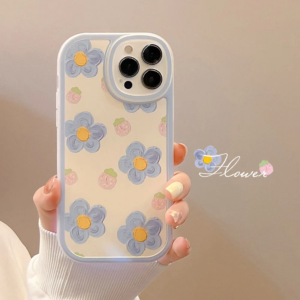 Cartoon cute for iphone15 case 11 12 14Pro max 13 Mini 7 8Plus SE 2020 XR XS X shockproof soft shell small floral case