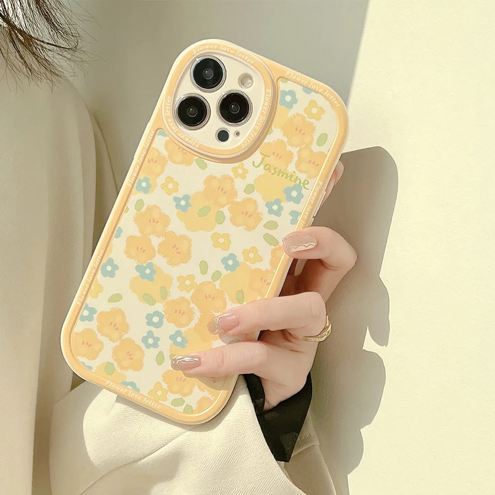 Cartoon cute for iphone15 case 11 12 14Pro max 13 Mini 7 8Plus SE 2020 XR XS X shockproof soft shell small floral case