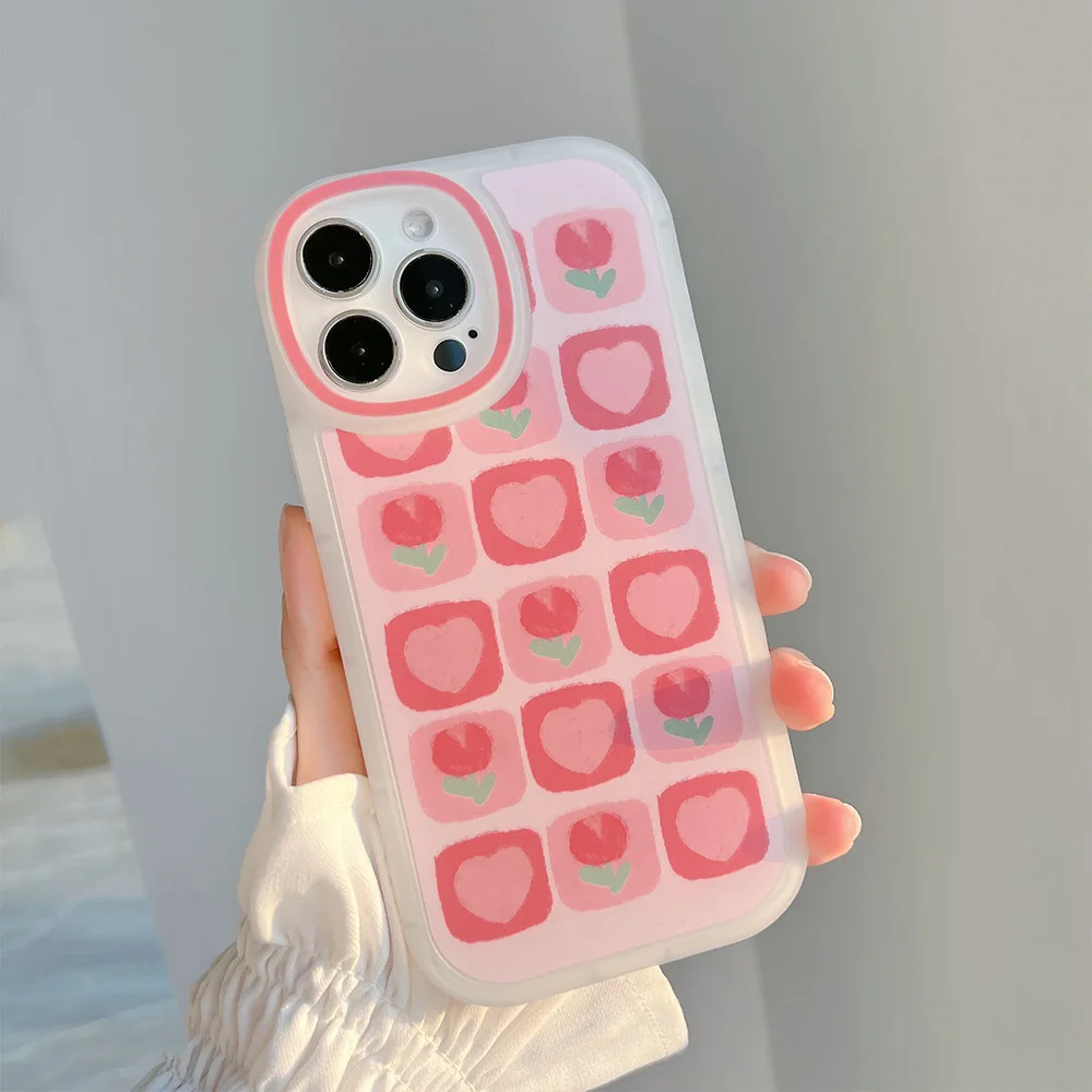 Cartoon cute for iphone15 case 11 12 14Pro max 13 Mini 7 8Plus SE 2020 XR XS X shockproof soft shell small floral case