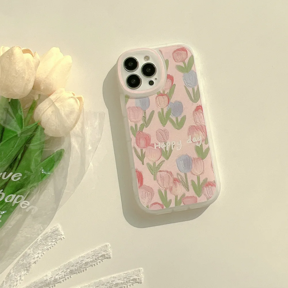 Cartoon cute for iphone15 case 11 12 14Pro max 13 Mini 7 8Plus SE 2020 XR XS X shockproof soft shell small floral case