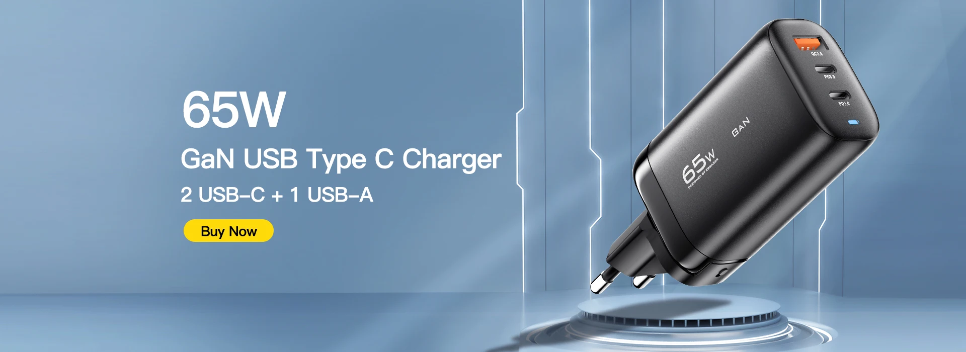 Plug Adapter For Essager 65W GaN USB Type C Charger