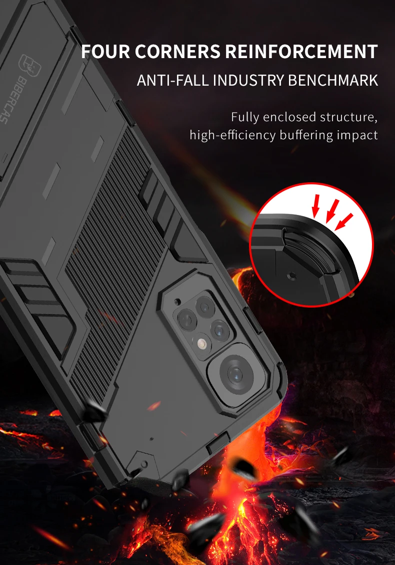 For Redmi Note 10 11 11S 10S 10A 10C Case Shockproof Armor Back Coque Xiaomi Poco F3 F4 F5 M3 M4 Pro X3 NFC X4 GT 4G 5G Cover