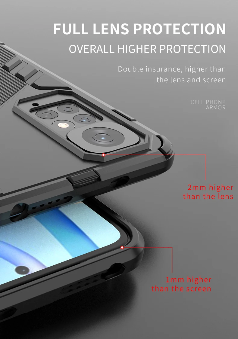 For Redmi Note 10 11 11S 10S 10A 10C Case Shockproof Armor Back Coque Xiaomi Poco F3 F4 F5 M3 M4 Pro X3 NFC X4 GT 4G 5G Cover