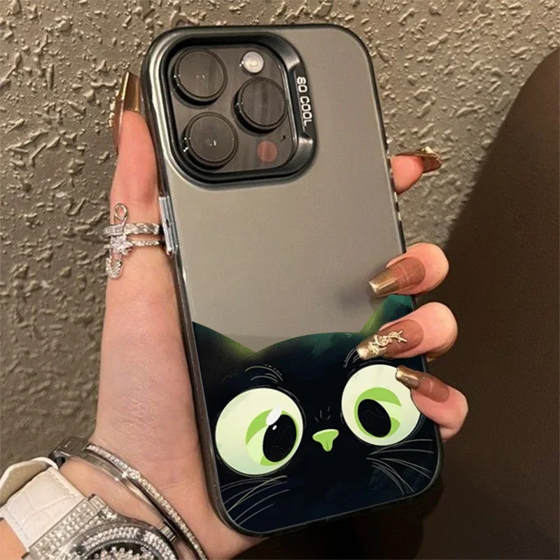 For Xiaomi 14T 13 13T 14 12T 12 Mi 13 11 Lite 5G Cases Cute Cartoon Black Cat Cover for Poco M6 X6 F5 X5 F6 Pro Shockproof Case