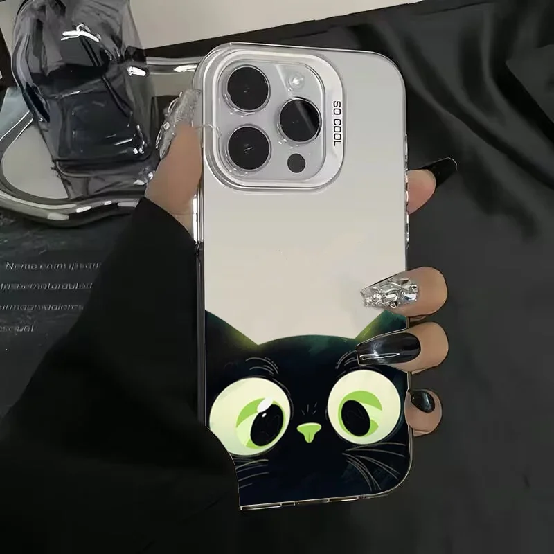 For Xiaomi 14T 13 13T 14 12T 12 Mi 13 11 Lite 5G Cases Cute Cartoon Black Cat Cover for Poco M6 X6 F5 X5 F6 Pro Shockproof Case