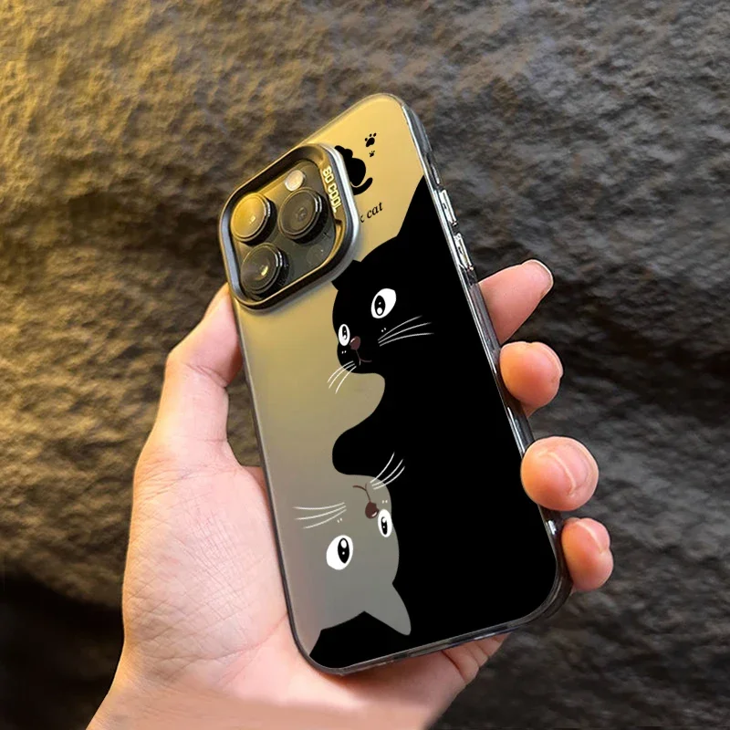 For Xiaomi 14T 13 13T 14 12T 12 Mi 13 11 Lite 5G Cases Cute Cartoon Black Cat Cover for Poco M6 X6 F5 X5 F6 Pro Shockproof Case