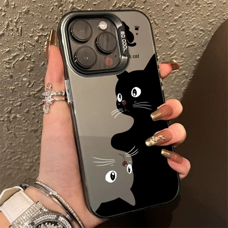 For Xiaomi 14T 13 13T 14 12T 12 Mi 13 11 Lite 5G Cases Cute Cartoon Black Cat Cover for Poco M6 X6 F5 X5 F6 Pro Shockproof Case