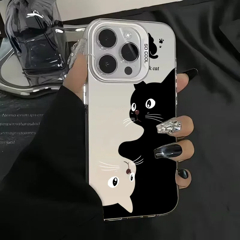 For Xiaomi 14T 13 13T 14 12T 12 Mi 13 11 Lite 5G Cases Cute Cartoon Black Cat Cover for Poco M6 X6 F5 X5 F6 Pro Shockproof Case