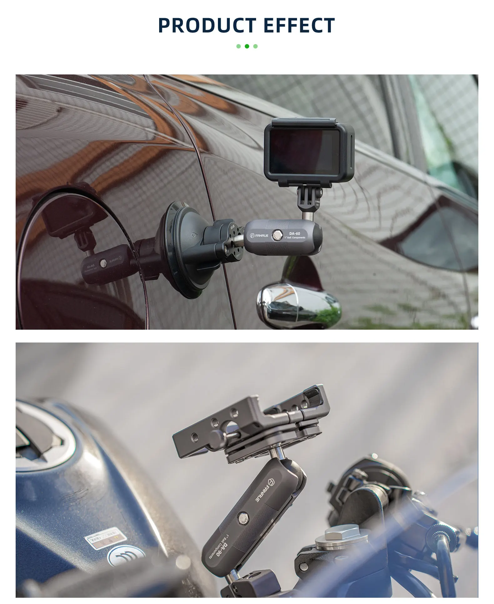 FANAUE Aluminum Alloy Double Socket Arm 25 MM/1 Inch Ball Head Holder Mount Clamp for Bicycle Motorcycle Camera for RAM MOUNTS