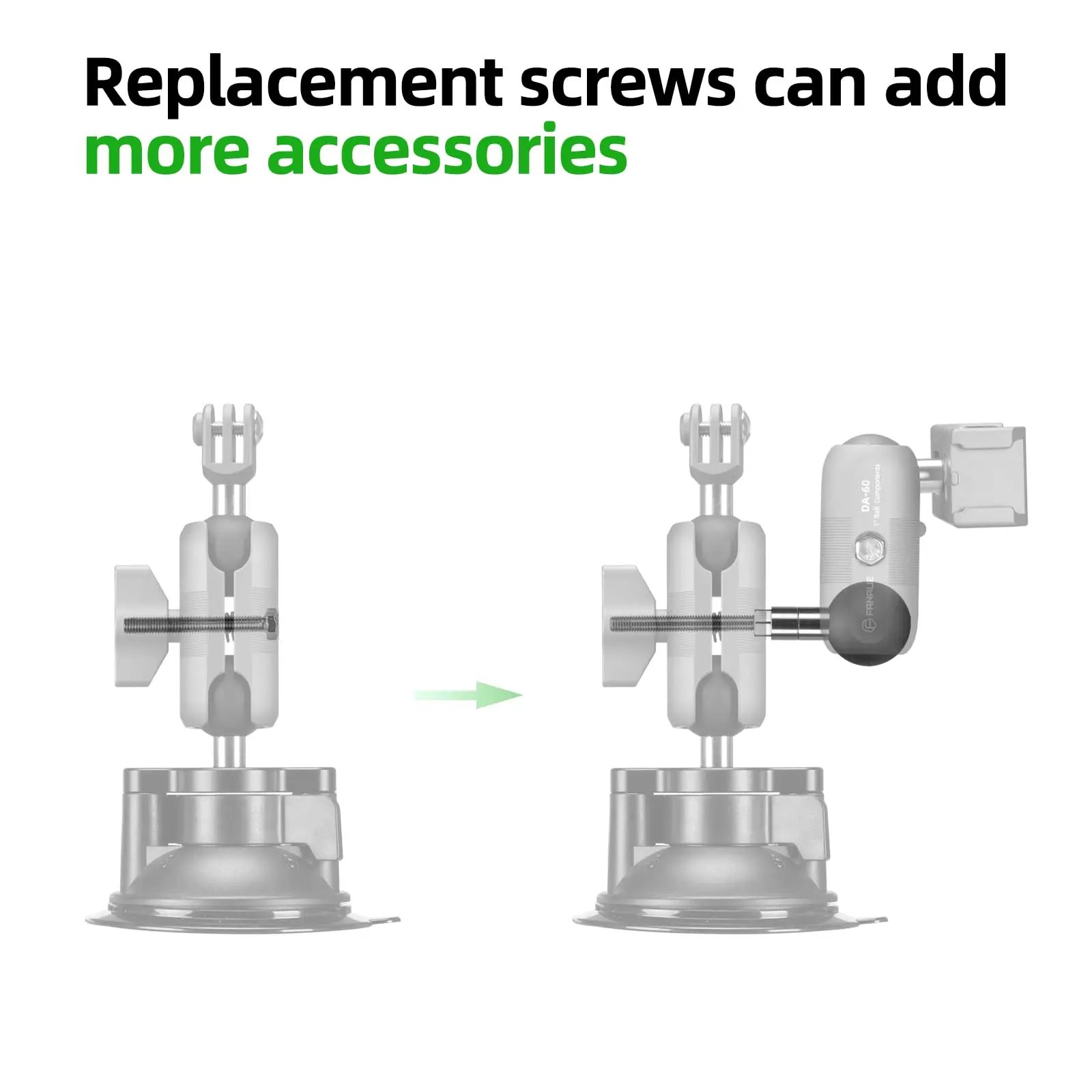 FANAUE Aluminum Alloy Double Socket Arm 25 MM/1 Inch Ball Head Holder Mount Clamp for Bicycle Motorcycle Camera for RAM MOUNTS