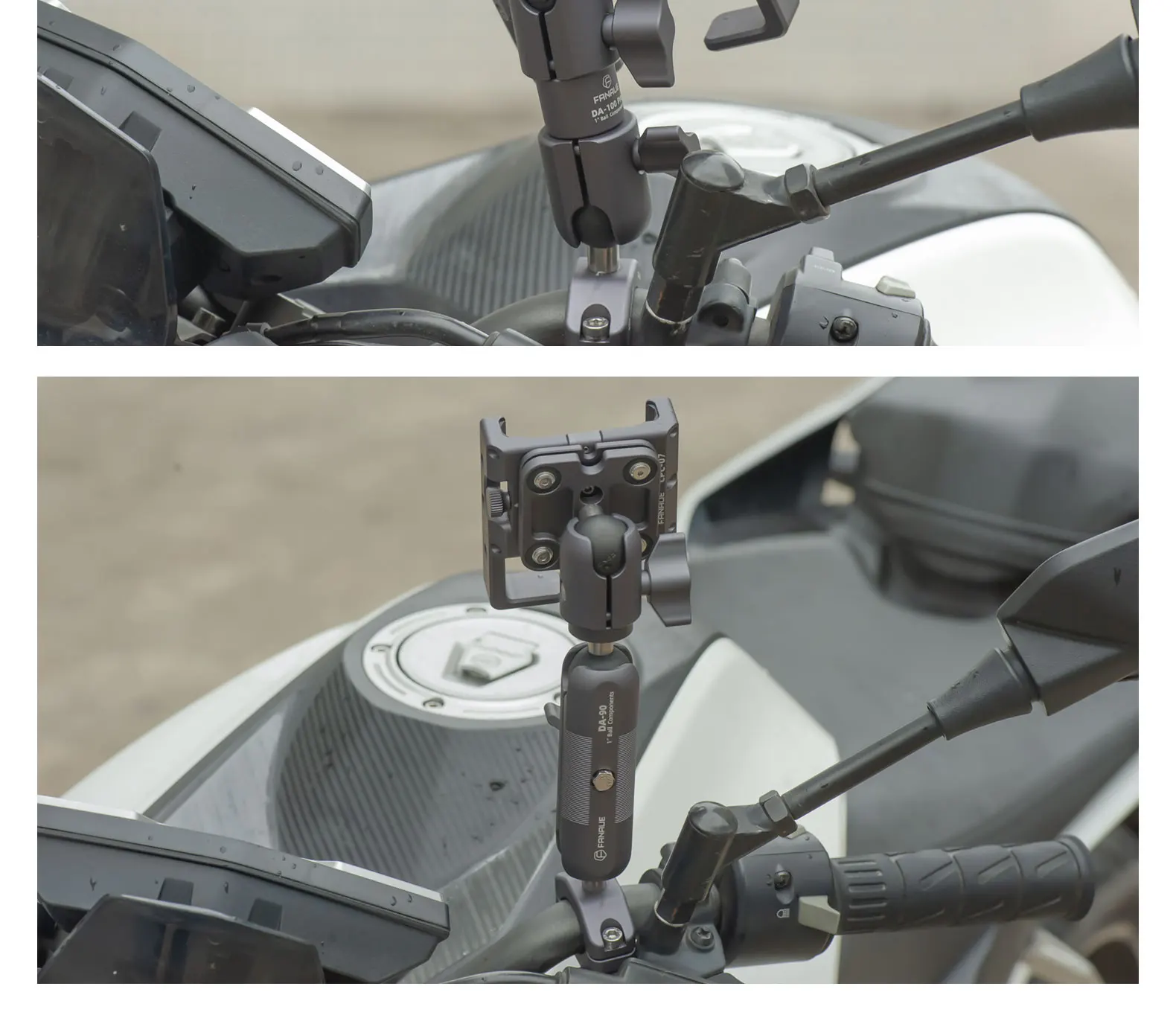 FANAUE Aluminum Alloy Double Socket Arm 25 MM/1 Inch Ball Head Holder Mount Clamp for Bicycle Motorcycle Camera for RAM MOUNTS