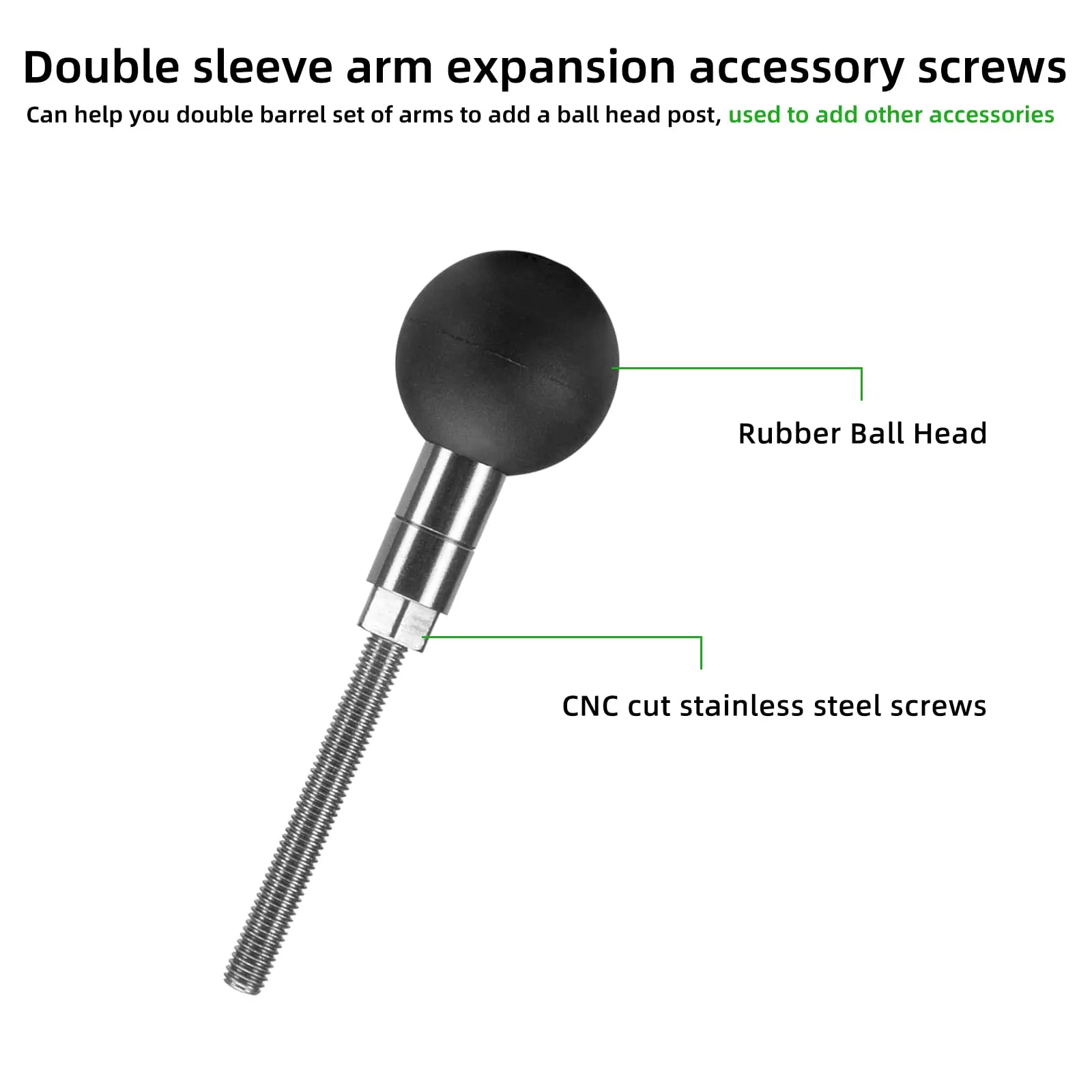 FANAUE Aluminum Alloy Double Socket Arm 25 MM/1 Inch Ball Head Holder Mount Clamp for Bicycle Motorcycle Camera for RAM MOUNTS