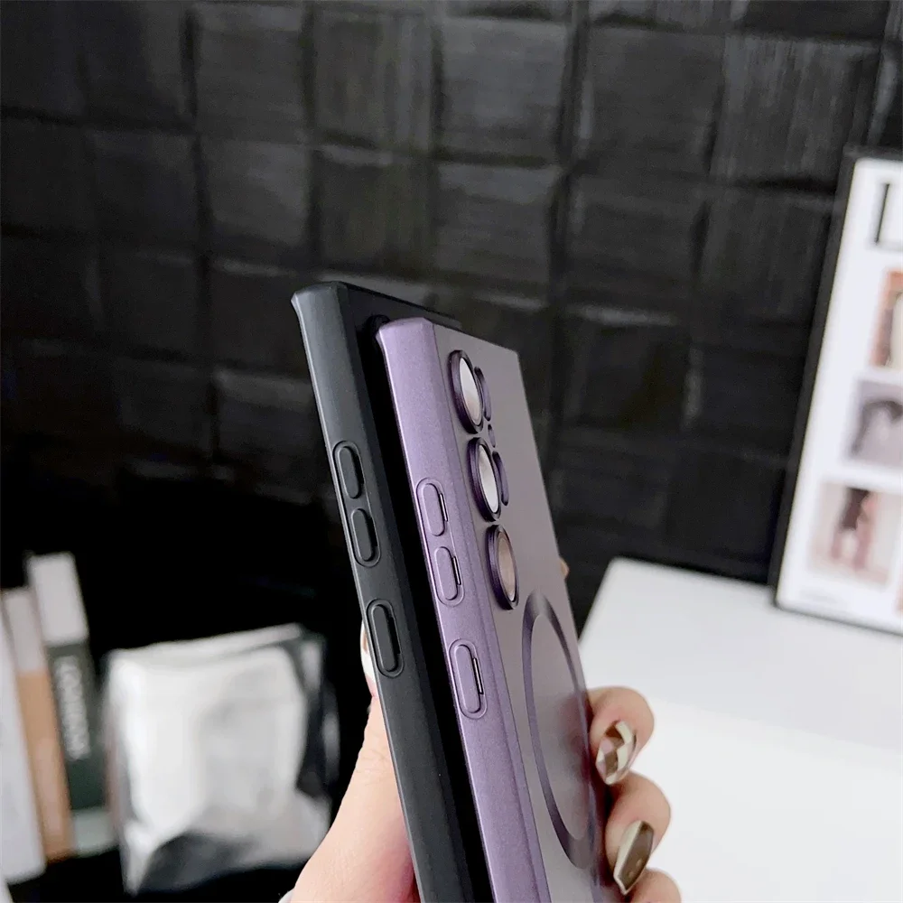 Magsafe Magnetic Wireless Charging Case for Samsung Galaxy S24 S23 S22 S21 S20 S20FE S23FE Note20 Ultra Plus TPU Soft Back Cover