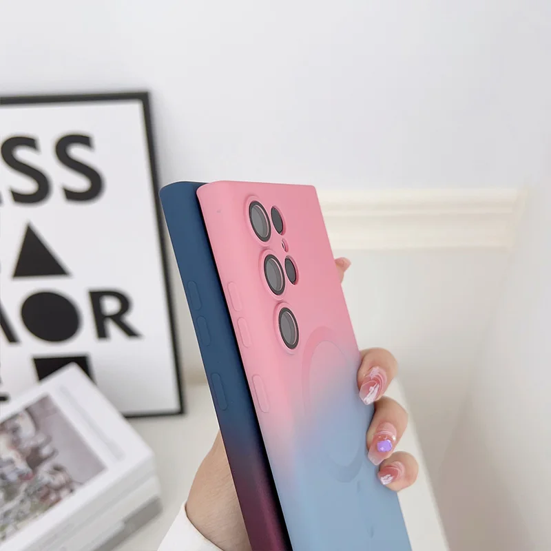 Comes With Lens Film Gradient Color Phone Case For Samsung Galaxy S26 S25 Ultra S24 S23 S22 S21 Silicone Shockproof Back Cover