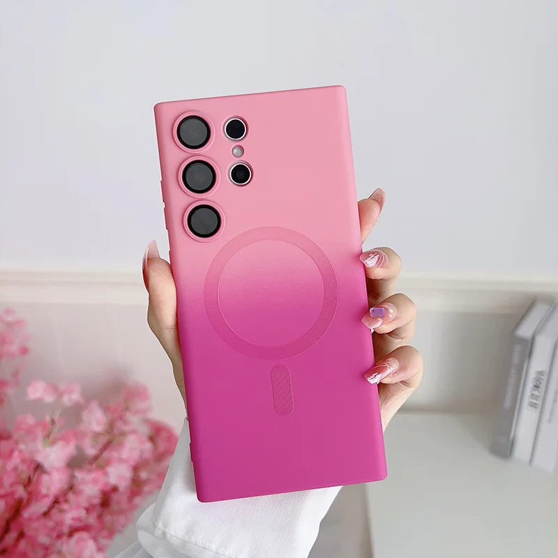 Comes With Lens Film Gradient Color Phone Case For Samsung Galaxy S26 S25 Ultra S24 S23 S22 S21 Silicone Shockproof Back Cover