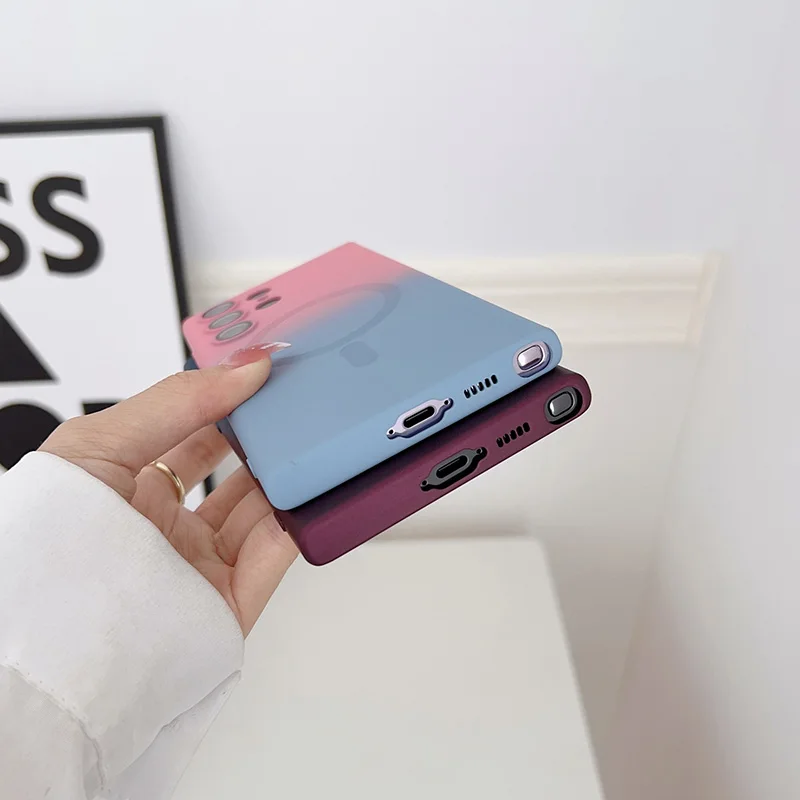 Comes With Lens Film Gradient Color Phone Case For Samsung Galaxy S26 S25 Ultra S24 S23 S22 S21 Silicone Shockproof Back Cover