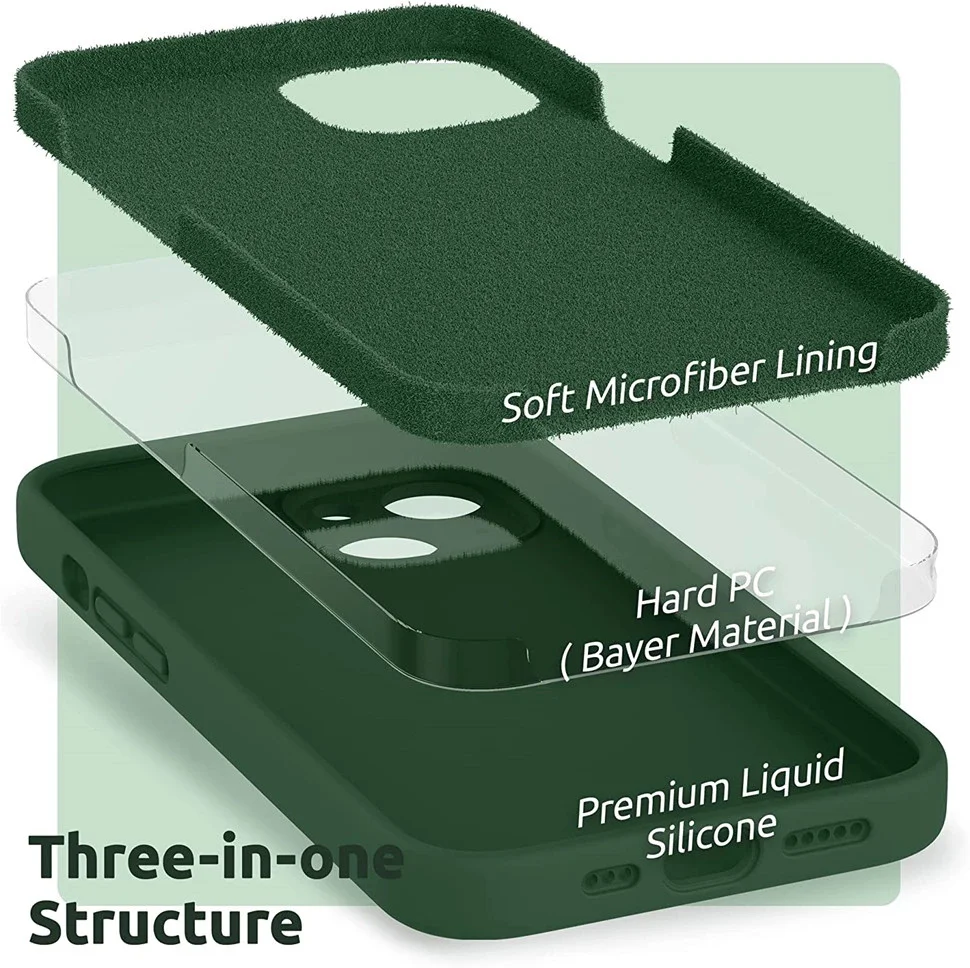 Luxury original liquid silicone phone case for iPhone14 15 13 12 11 Pro Max Mini X XR XS 7 8 Plus Shockproof Soft Case