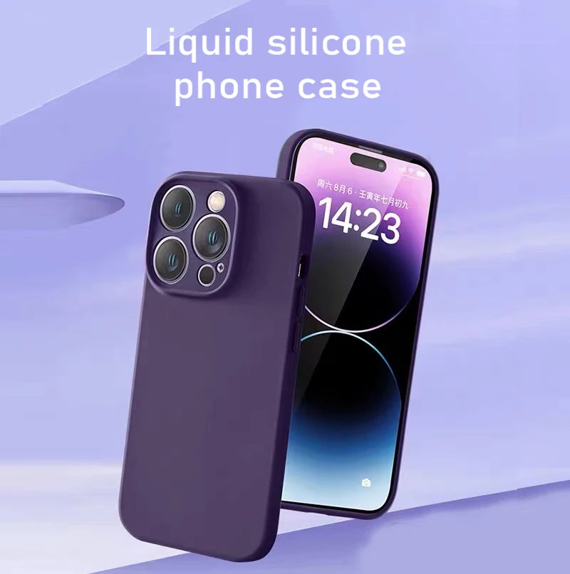 Luxury original liquid silicone phone case for iPhone14 15 13 12 11 Pro Max Mini X XR XS 7 8 Plus Shockproof Soft Case