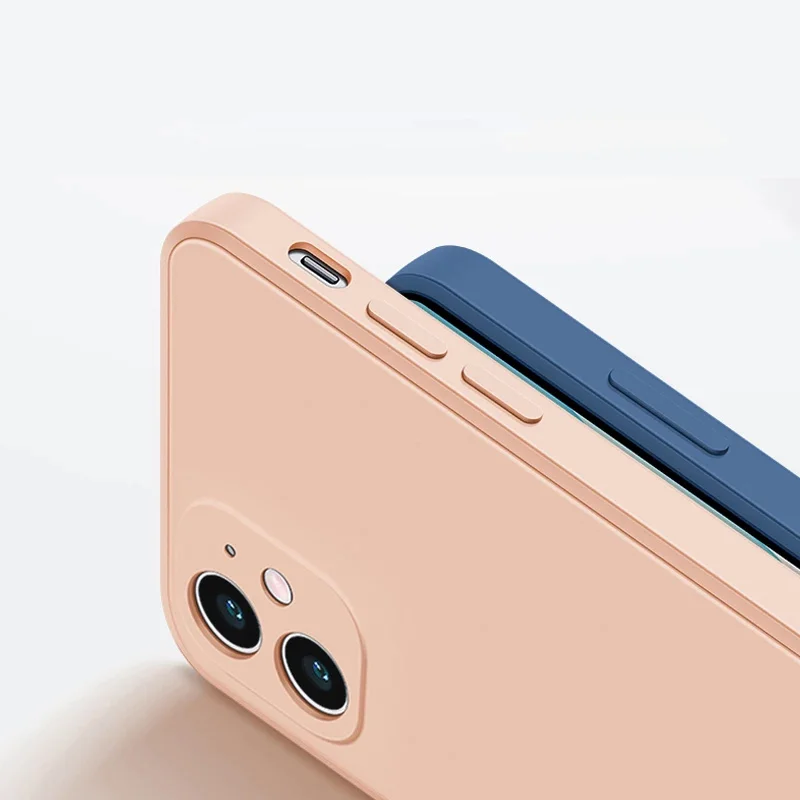 Luxury original liquid silicone phone case for iPhone14 15 13 12 11 Pro Max Mini X XR XS 7 8 Plus Shockproof Soft Case