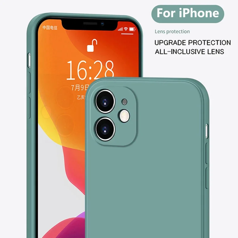 Luxury original liquid silicone phone case for iPhone14 15 13 12 11 Pro Max Mini X XR XS 7 8 Plus Shockproof Soft Case