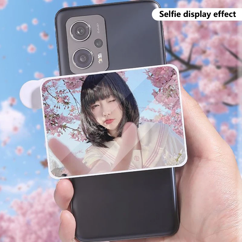 Adjustable Sky Mirror 2-in-1 Phone Rear Selfie Mirror Clip Outdoor Travel Phone  Reflector Supplies