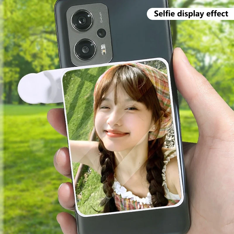 Adjustable Sky Mirror 2-in-1 Phone Rear Selfie Mirror Clip Outdoor Travel Phone  Reflector Supplies